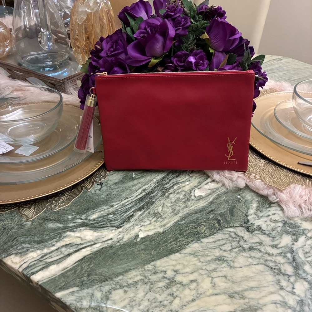 Yves Saint Laurent Red Cosmetic Bag